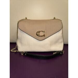 Coach Tammie Shoulder Bag in color-block pebble leather, gold-tone hardware